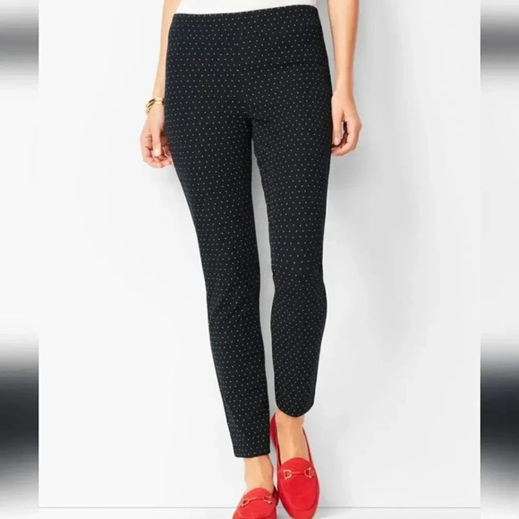 Talbots High Rise Straight Leg Velvet Polka Dot Pants - 16 - Picture 1 of 5